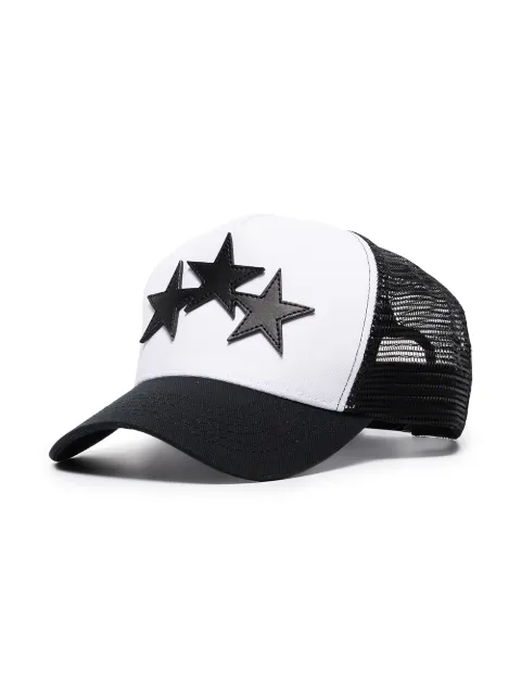 Shop white & black AMIRI 3-Star Trucker baseball cap with Express