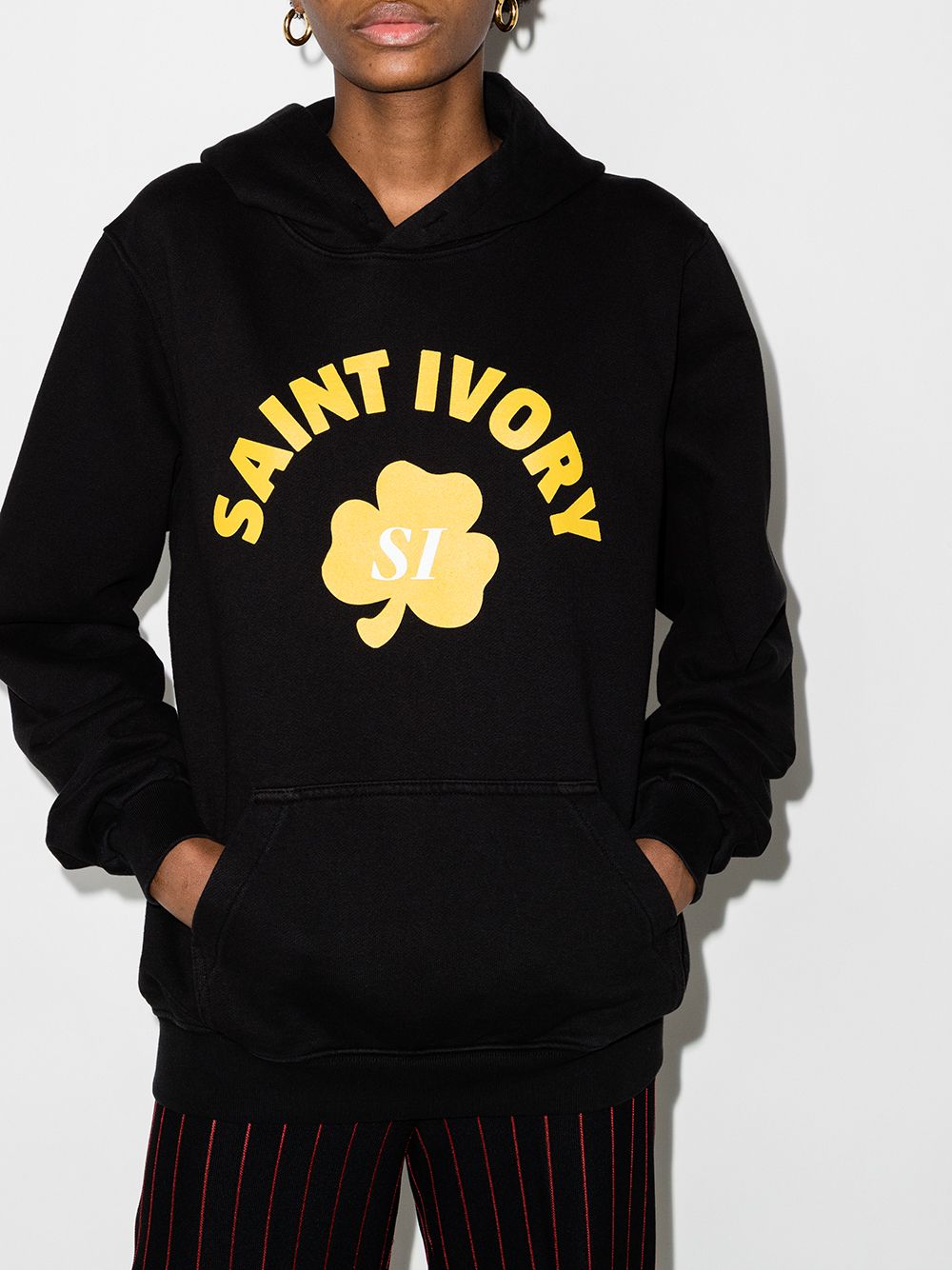 фото Saint ivory nyc clove logo print hoodie