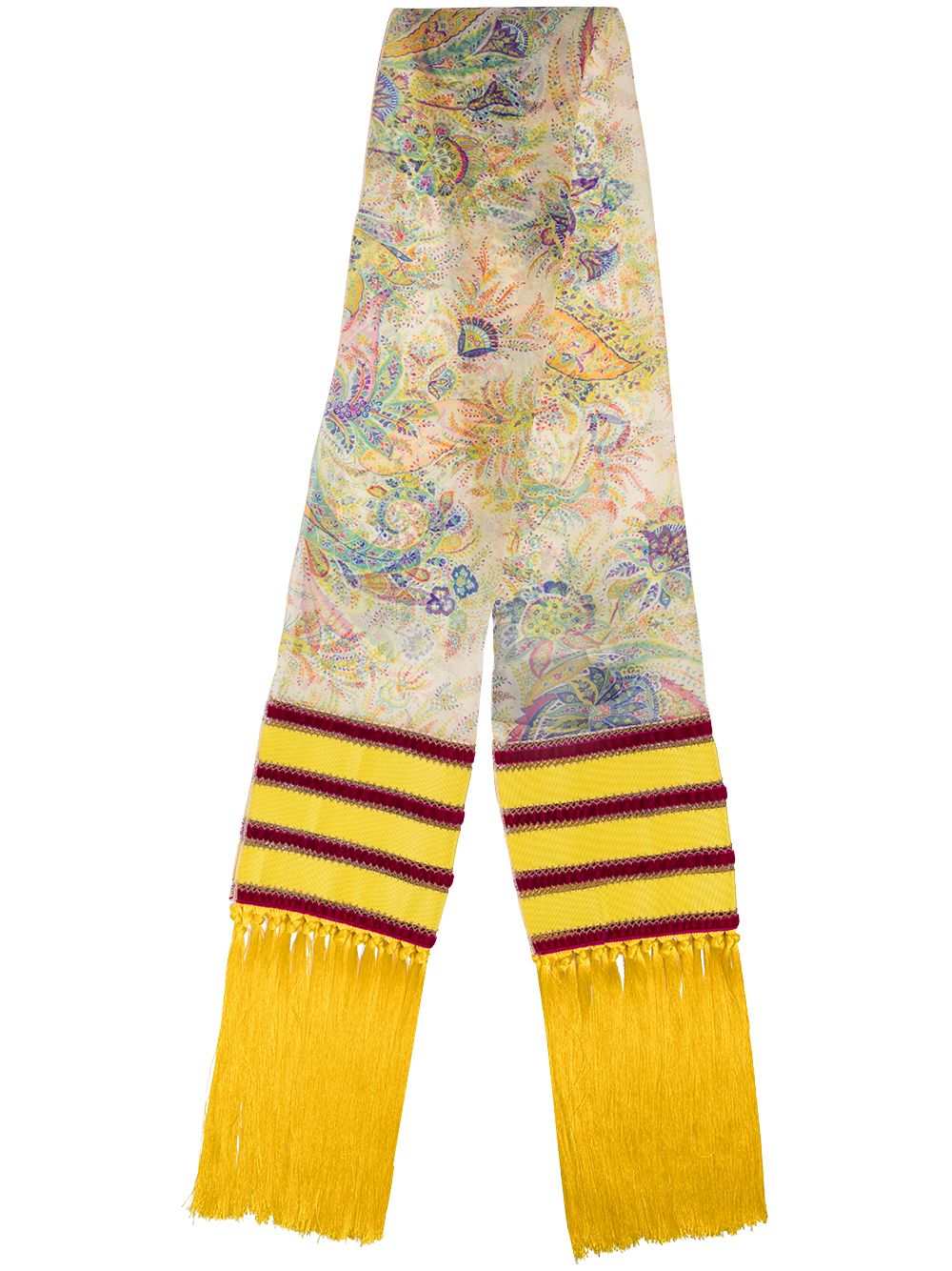 фото Etro шарф с бахромой и цветочным принтом