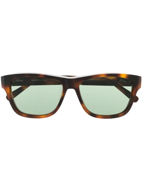 brioni 玳瑁纹方框太阳眼镜