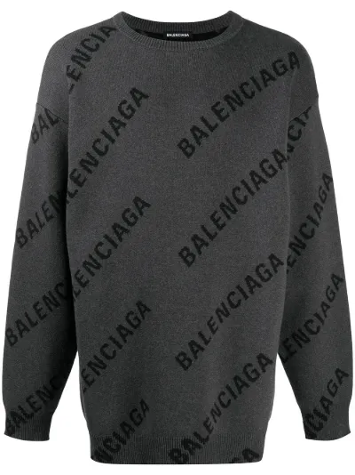 Balenciaga all-over logo jumper black 