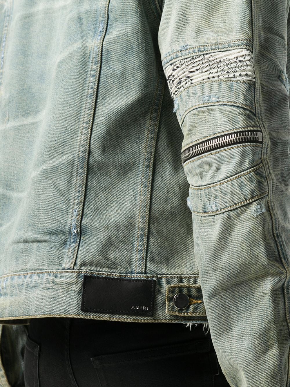 фото Amiri джинсовая куртка с отделкой пейсли