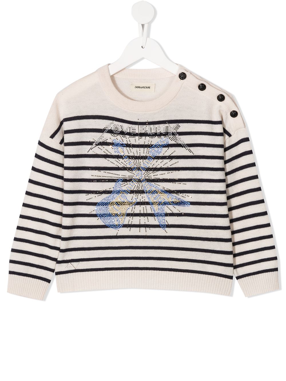 фото Zadig & voltaire kids teen love punk striped sweater