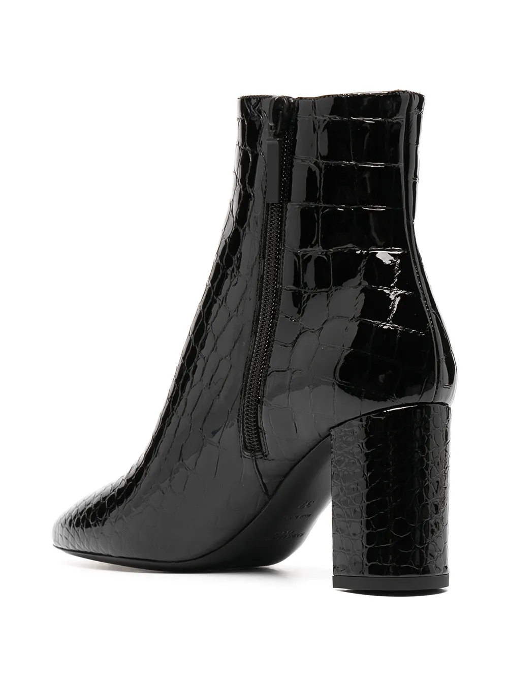 Saint Laurent crocodile-embossed Jane boots Black