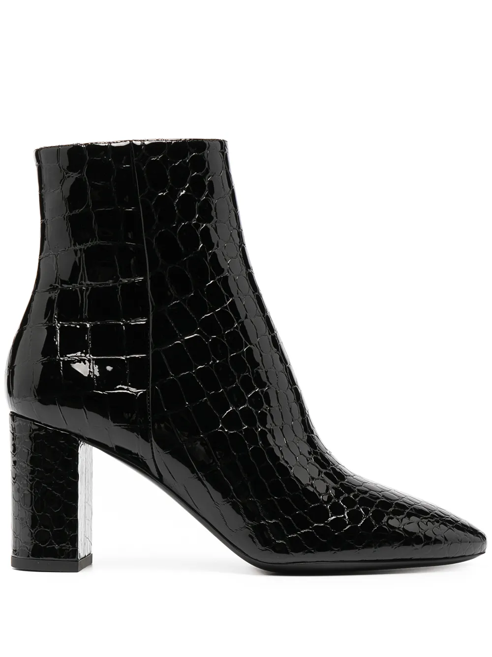 Saint Laurent crocodile-embossed Jane boots Black
