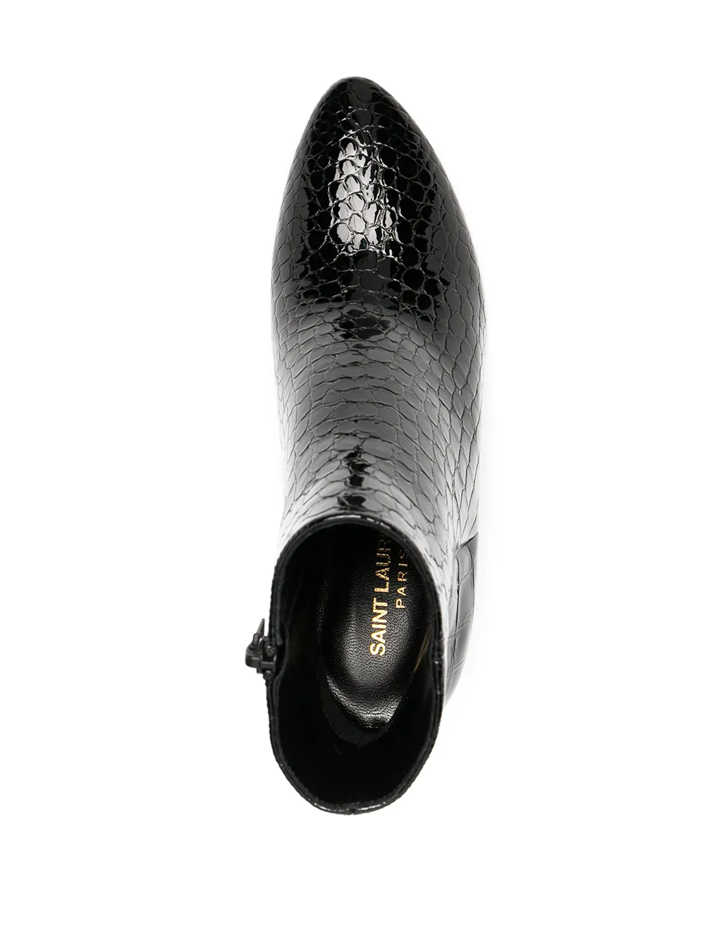 Saint Laurent crocodile-embossed Jane boots Black