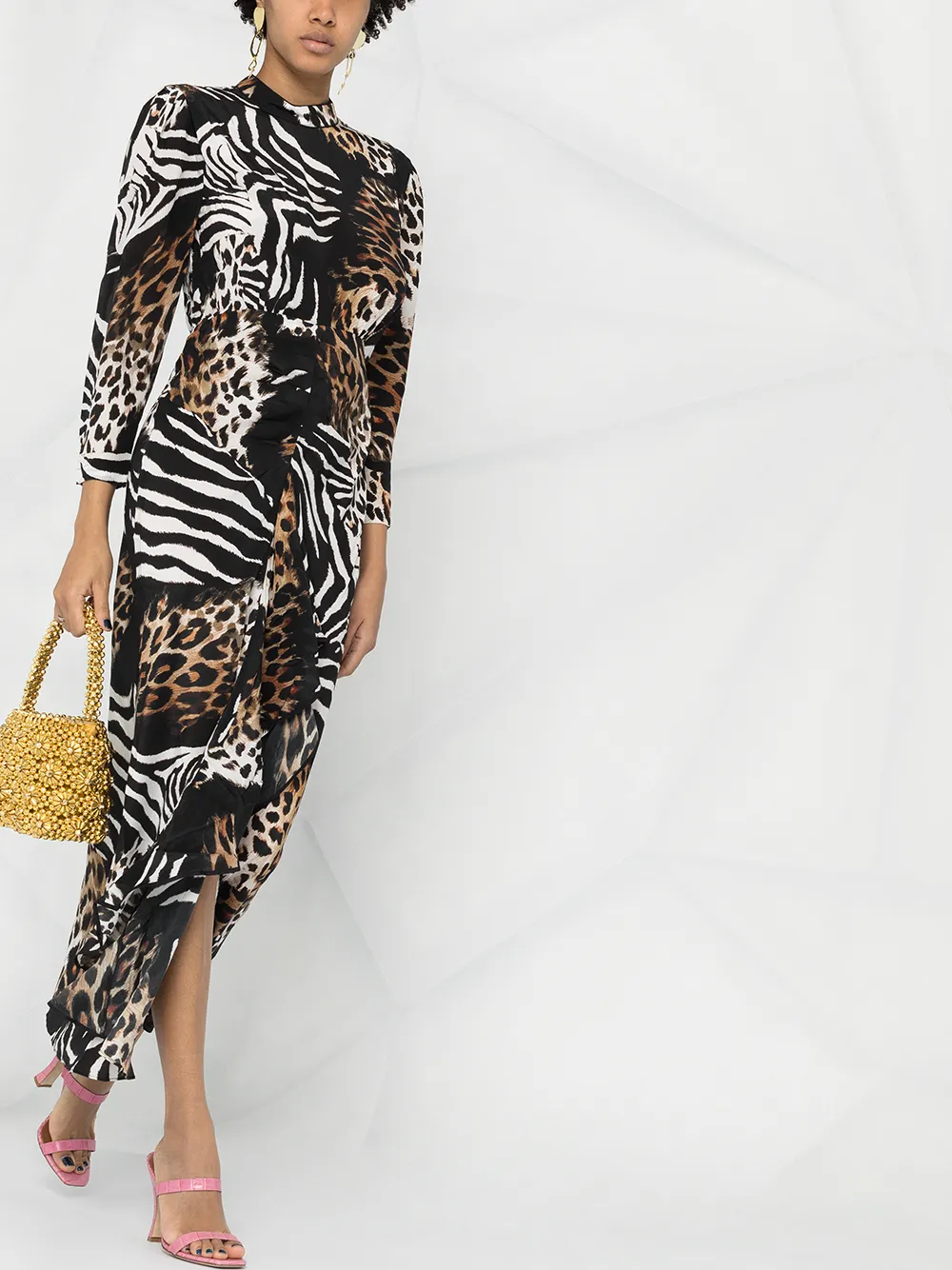 фото Rixo animal-print open-back dress