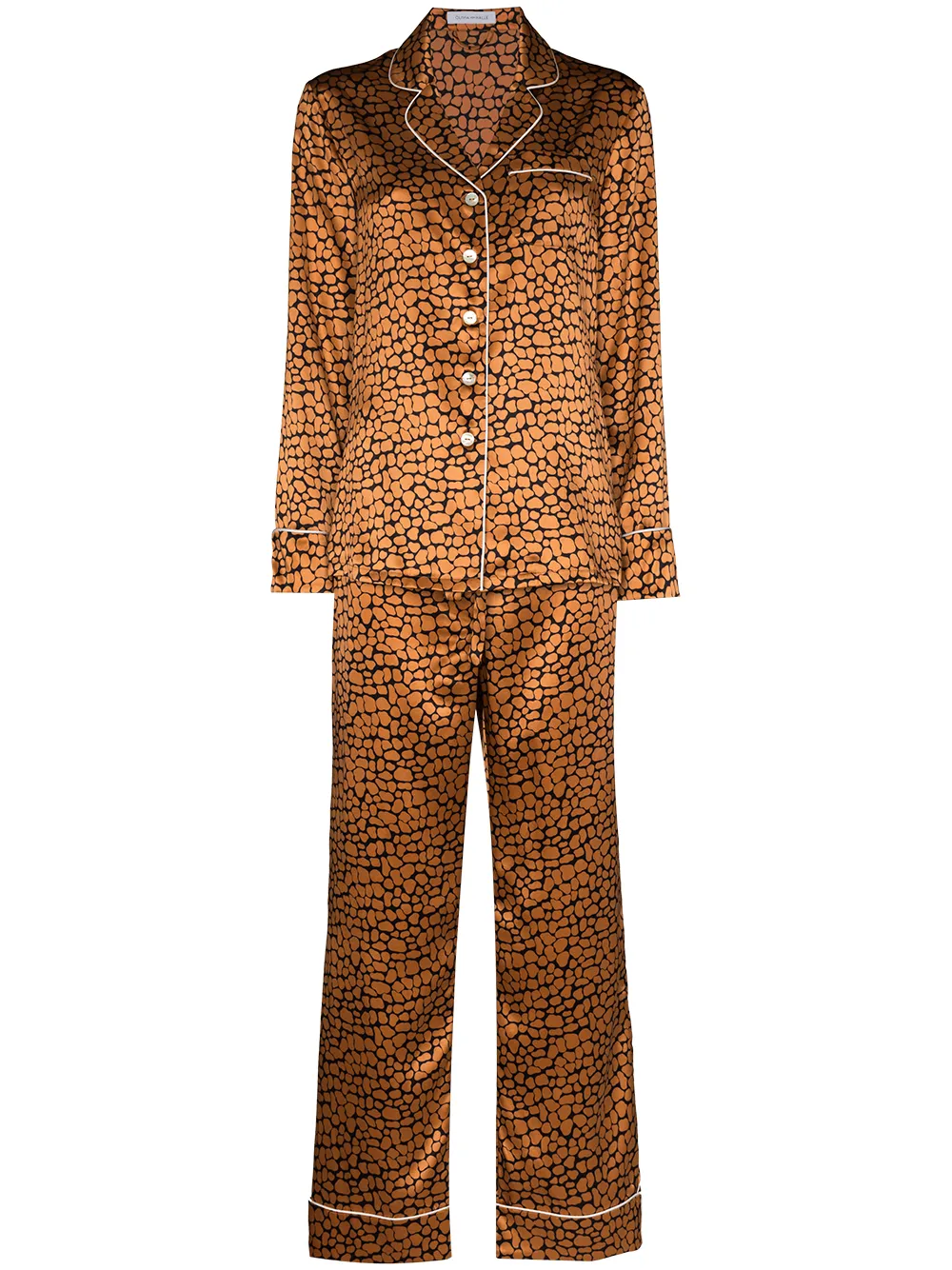 Olivia Von Halle Lila leopard-print Silk Pyjamas - Farfetch