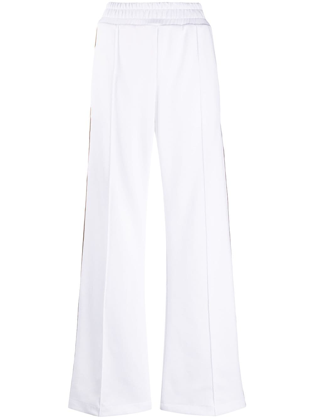 Fendi Ff-motif Panelled Track Pants In White