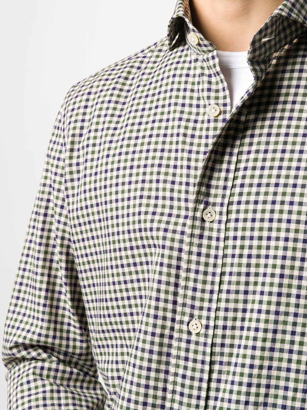 фото Luigi borrelli клетчатая рубашка на пуговицах