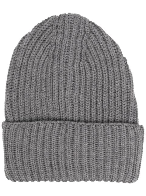 Zanone Ribbed Virgin Wool Beanie In Grey