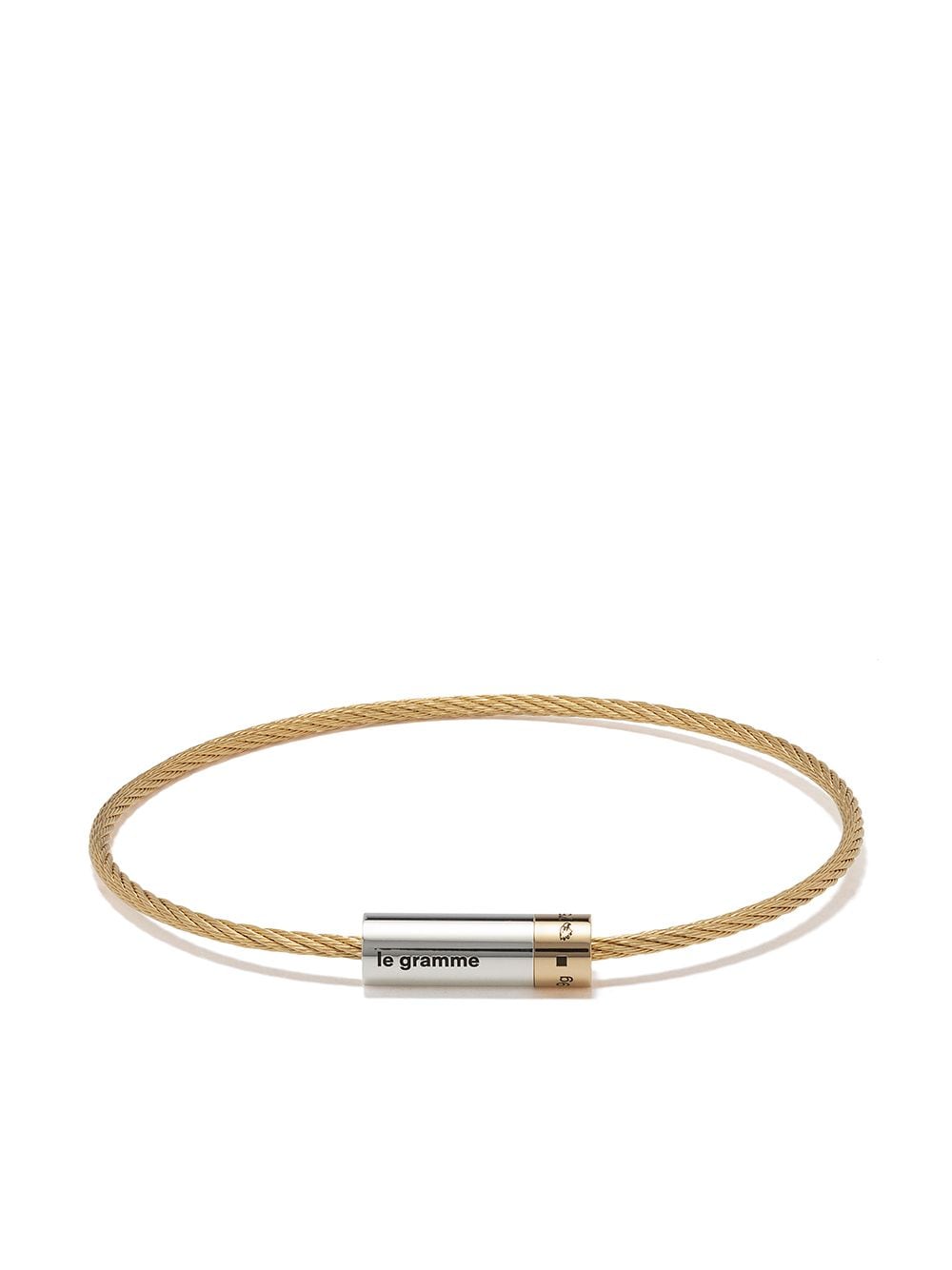 Shop Le Gramme 18kt Gold And Silver 9g Polished Bicolor Cable Bracelet