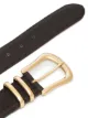 Black & Brown Marina lizard-effect leather belt