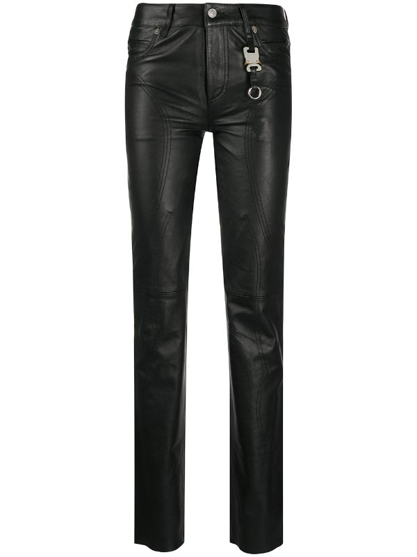 leather fitted pants