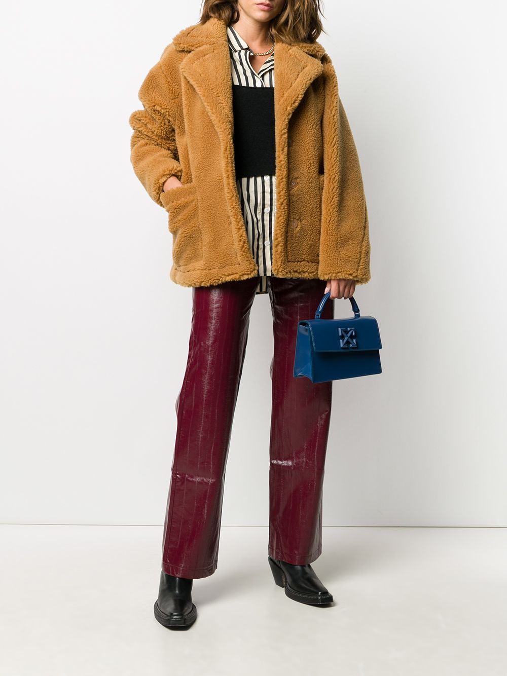 STAND STUDIO Boxy Teddy Jacket - Farfetch