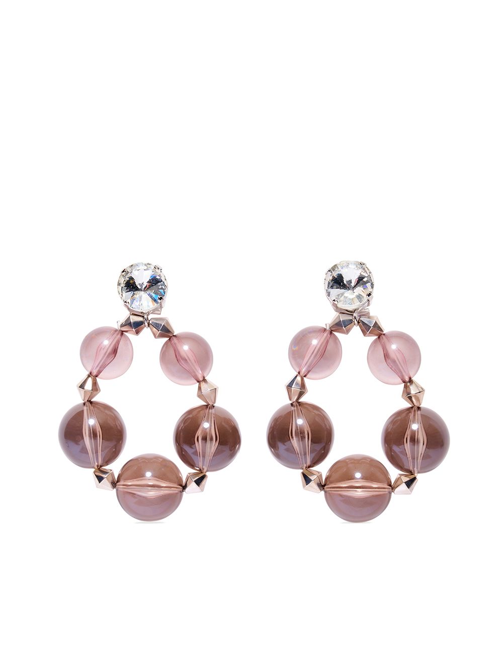 Carolina Herrera Crystal-embellished Bead Drop Earrings In Neutrals