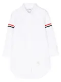 Thom Browne Kids Oxford grosgrain armband shirtdress - White