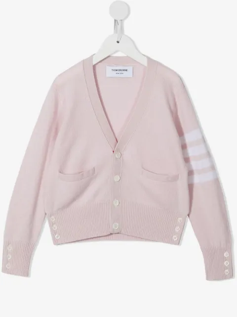 Thom Browne Kids cárdigan cuello en V y motivo 4-Bar