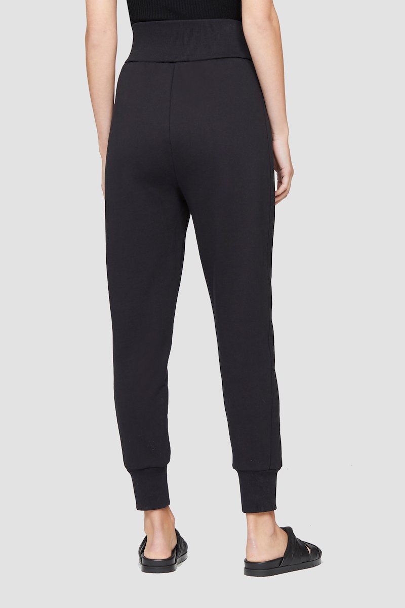 Tie Waist French Terry Jogger-black #0 Tie Waist French Terry Jogger, Black cotton tie-waist track pants from 3.1 PHILLIP LIM featuring tapered design, elasticated waistband, tied waist and two side zip-fastening pockets.- 4