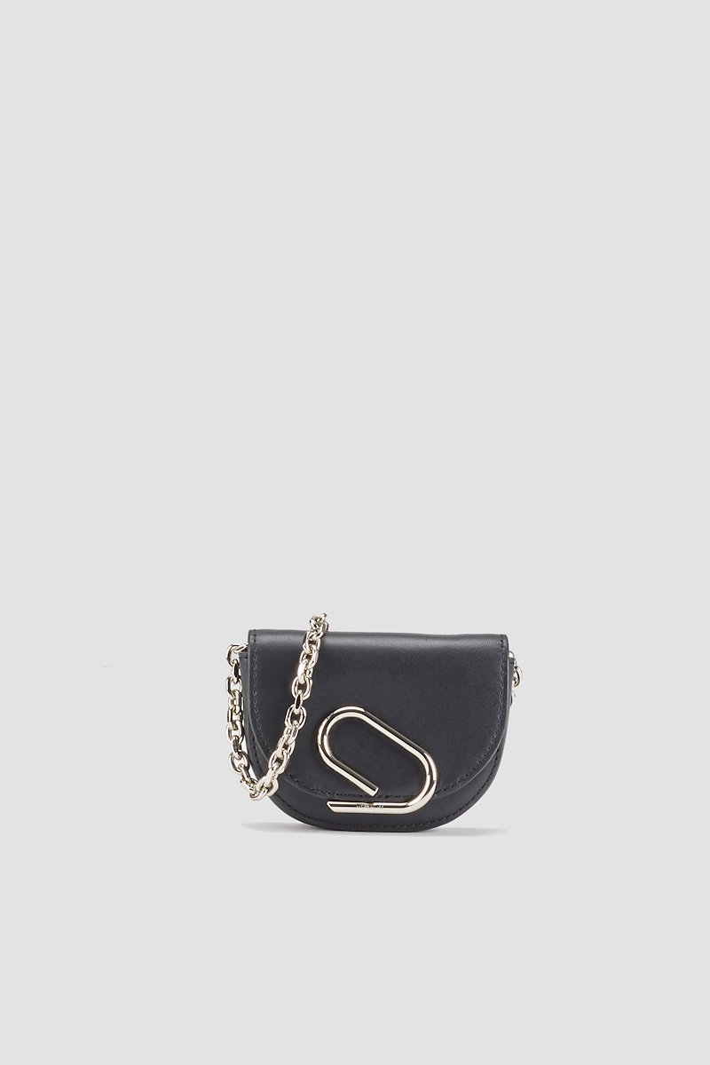 Alix Mini Cardcase On Chain-black #0 Alix Mini Cardcase On Chain, Black calf leather Alix mini cardholder from 3.1 PHILLIP LIM featuring decorative plaque, silver-tone hardware, chain-link shoulder strap, front flap closure and press-stud fastening.- 0
