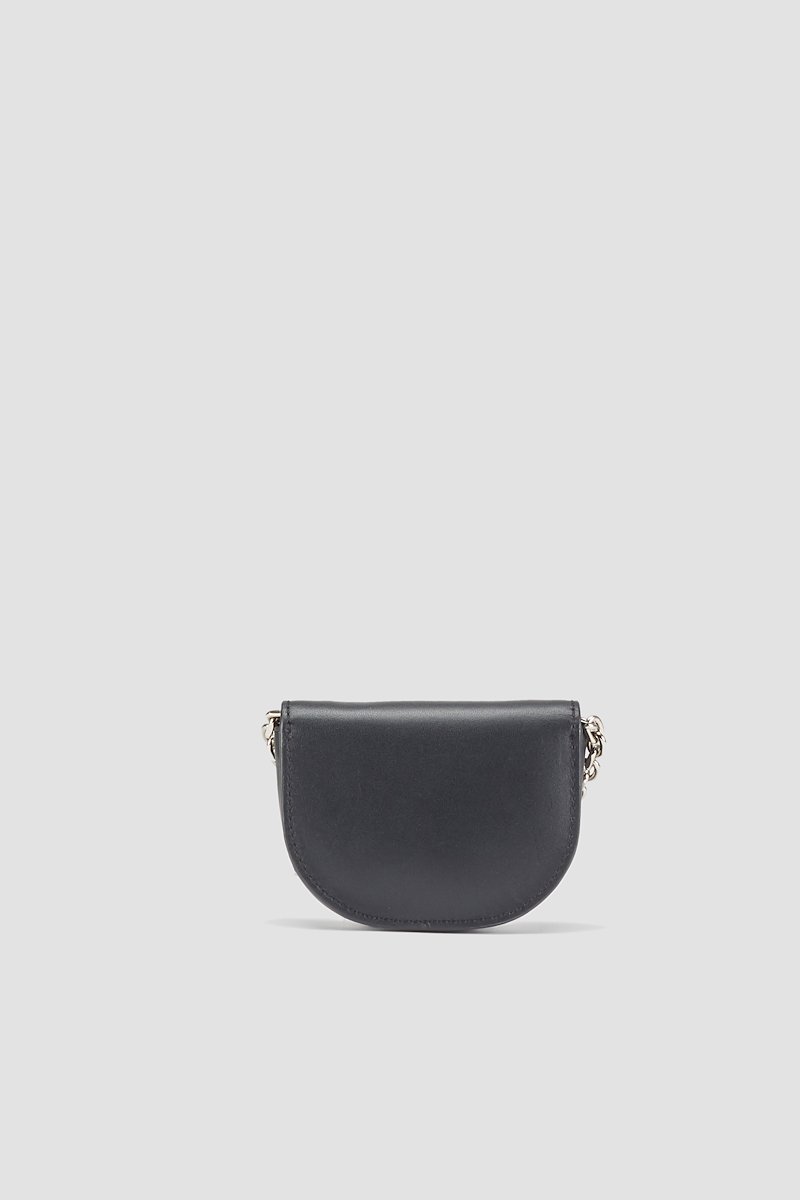 Alix Mini Cardcase On Chain-black #0 Alix Mini Cardcase On Chain, Black calf leather Alix mini cardholder from 3.1 PHILLIP LIM featuring decorative plaque, silver-tone hardware, chain-link shoulder strap, front flap closure and press-stud fastening.- 4