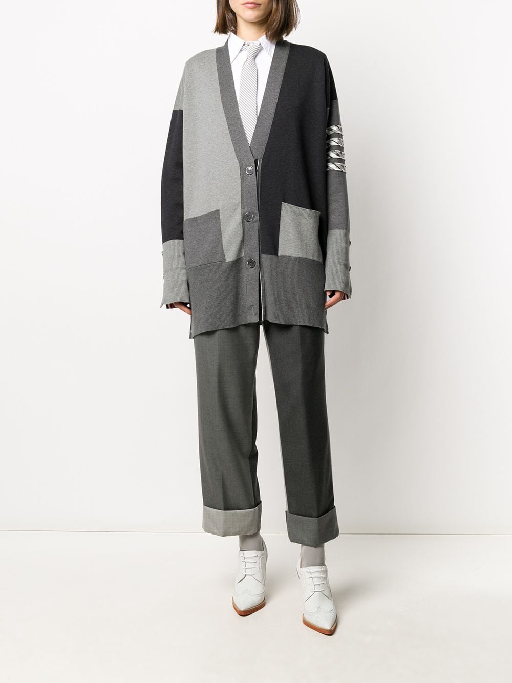 Thom Browne Gestreepte vestjas - Grijs