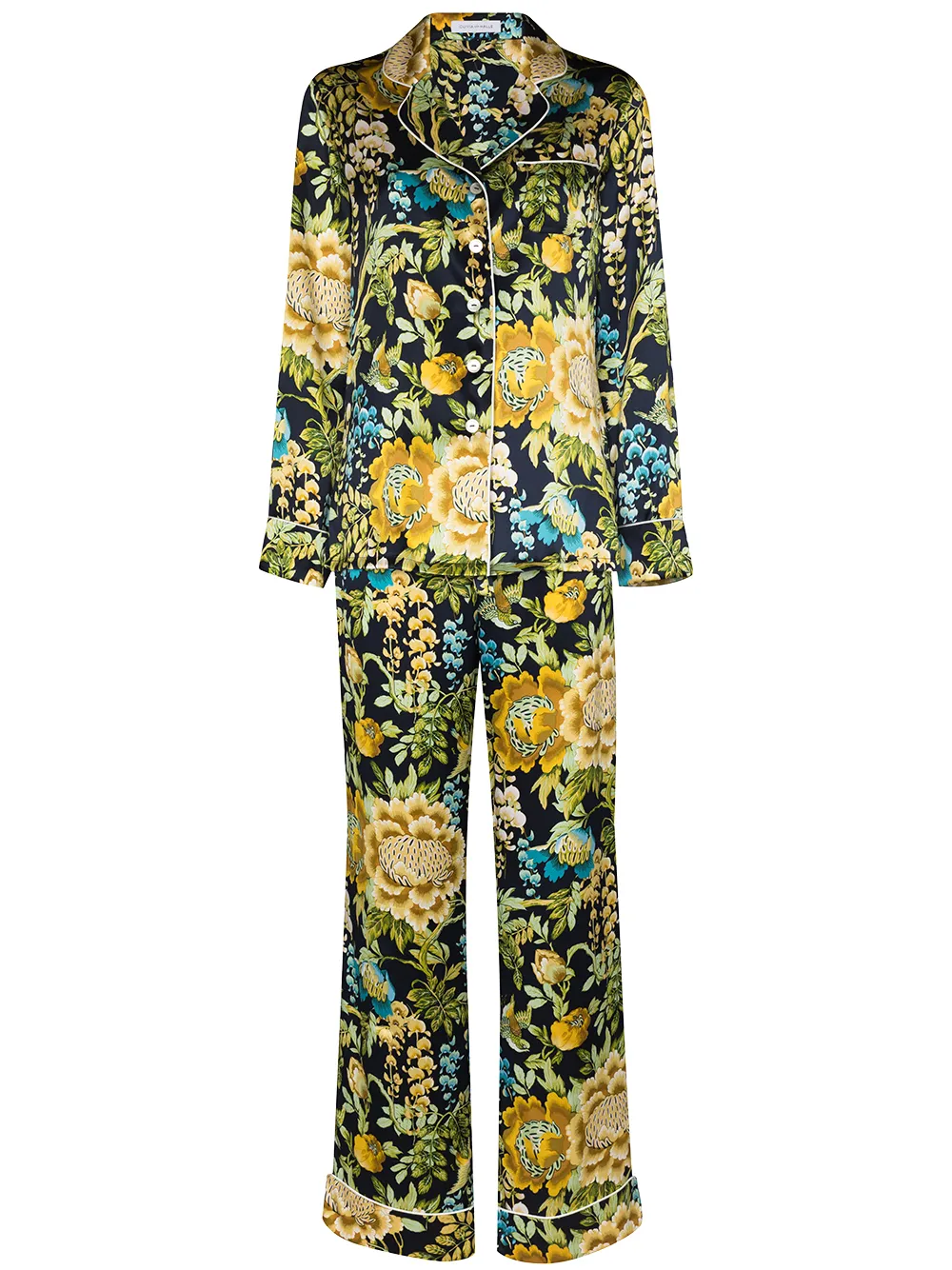 Olivia Von Halle Lila floral-print Silk Pyjamas - Farfetch