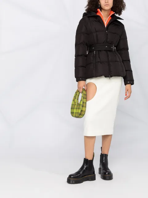 moncler belted puffer jacket
