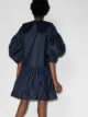 Kika Vargas puff sleeve V-neck denim dress