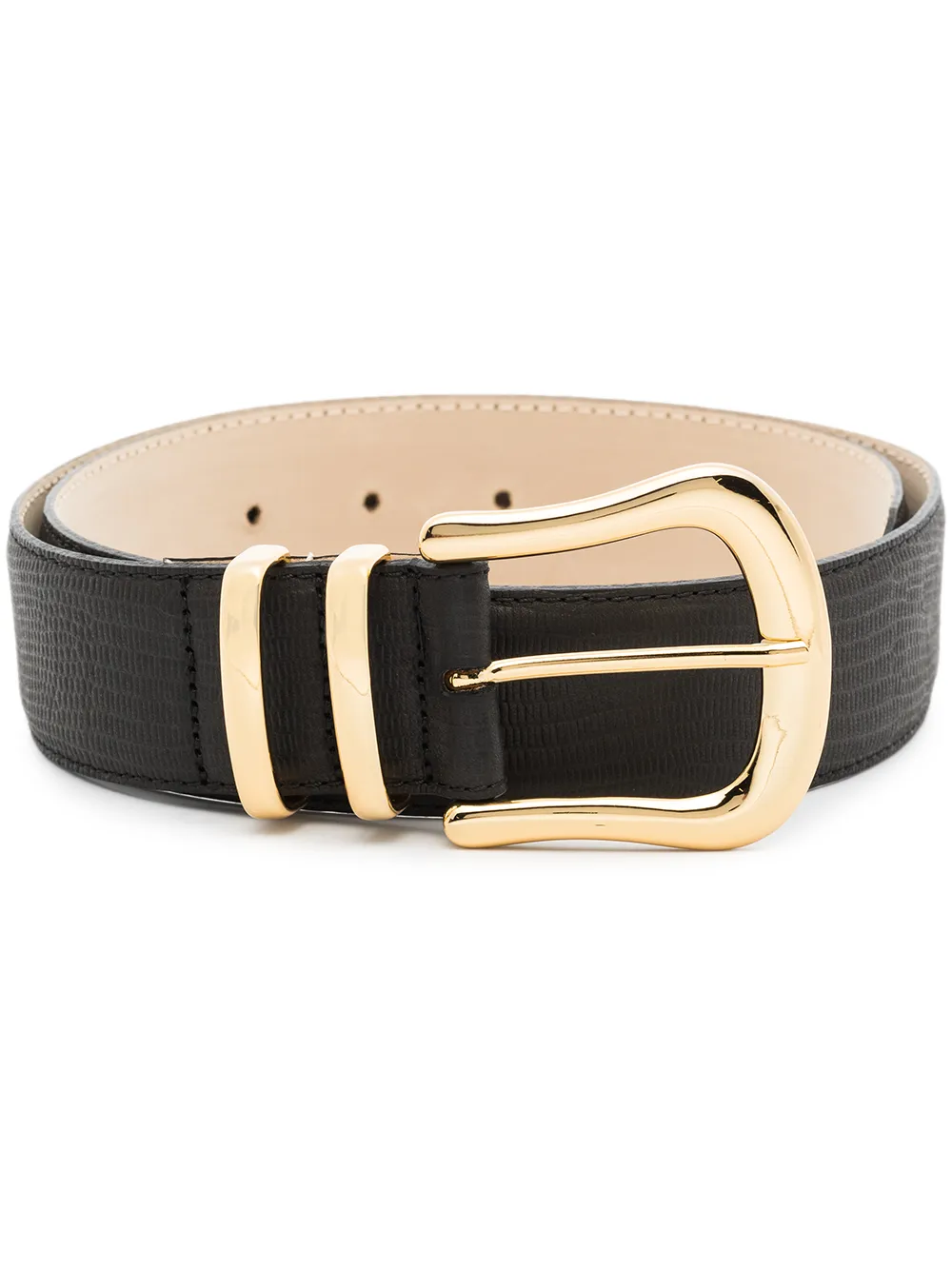 Click to view more detailed imagery on our partner's website Black & Brown Black Marina Lizard Print Leather Belt