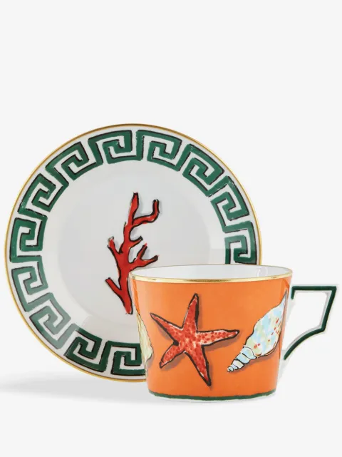 GINORI 1735 Viaggio di Nettuno teacups and saucers (set of 2)