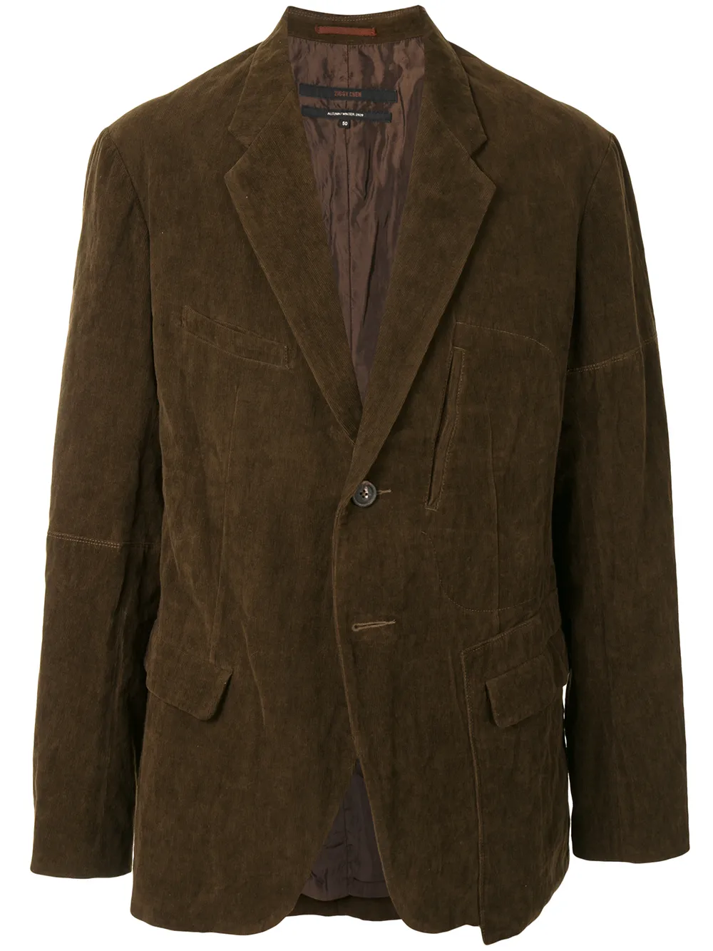 Click to view more detailed imagery on our partner's website Ziggy Chen Single Breasted Boxy Blazer In Brown
