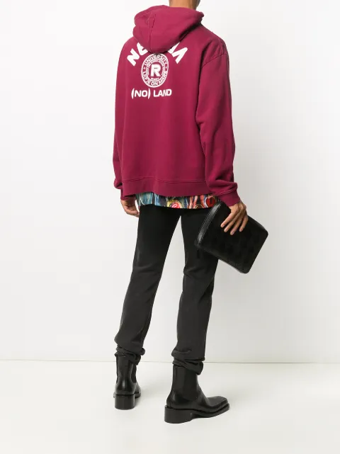 Raf Simons Distressed logo-print Hoodie - Farfetch