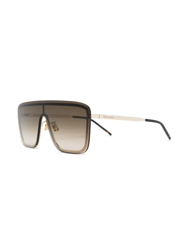 Saint Laurent Eyewear SL364 Shield Sunglasses | Gold | FARFETCH