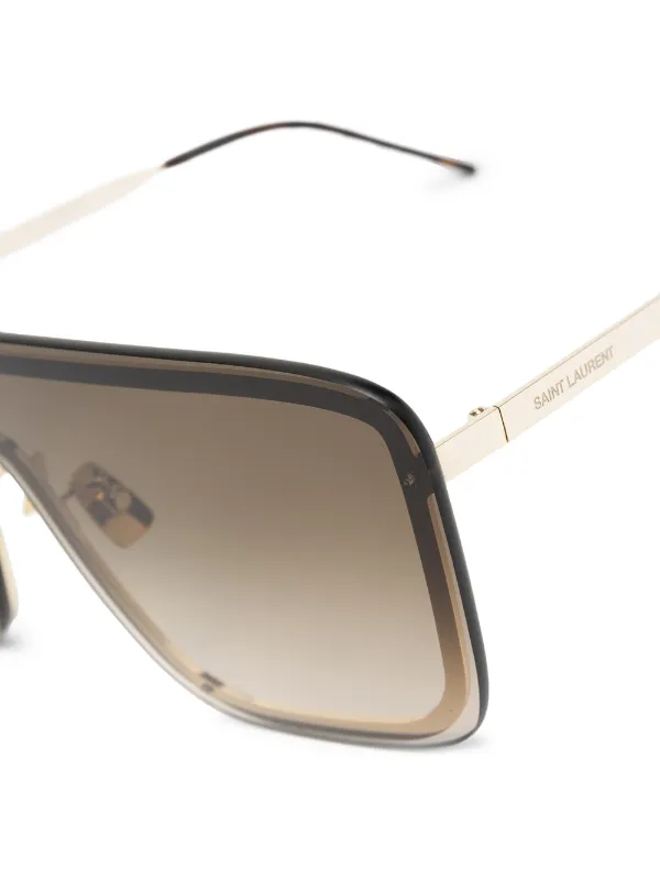 Saint Laurent Eyewear SL364 Shield Sunglasses | Gold | FARFETCH