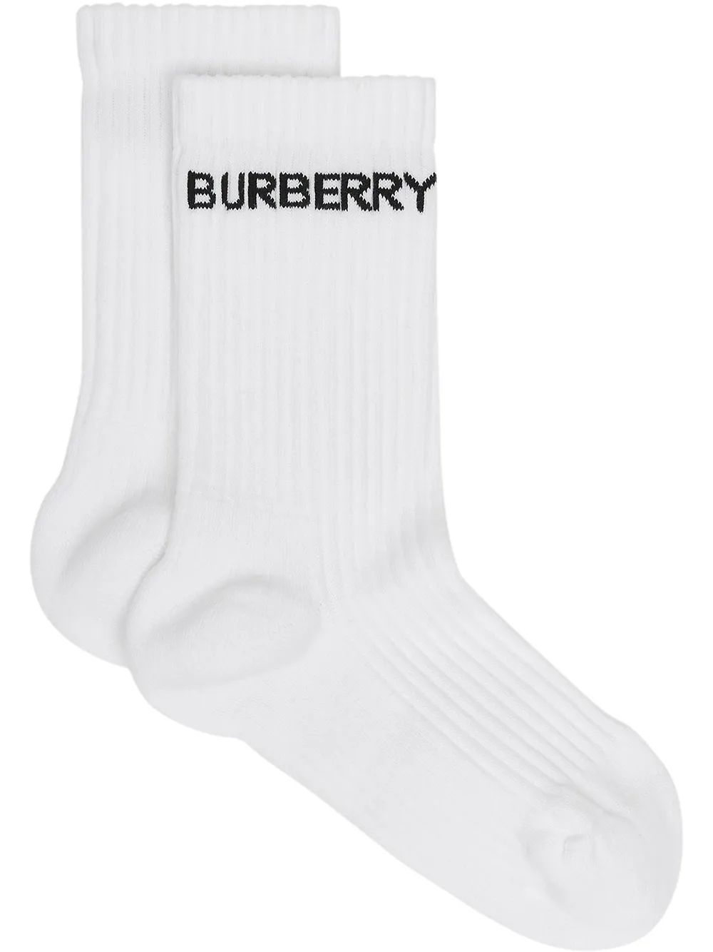 

Burberry calcetines con logo en intarsia - Blanco