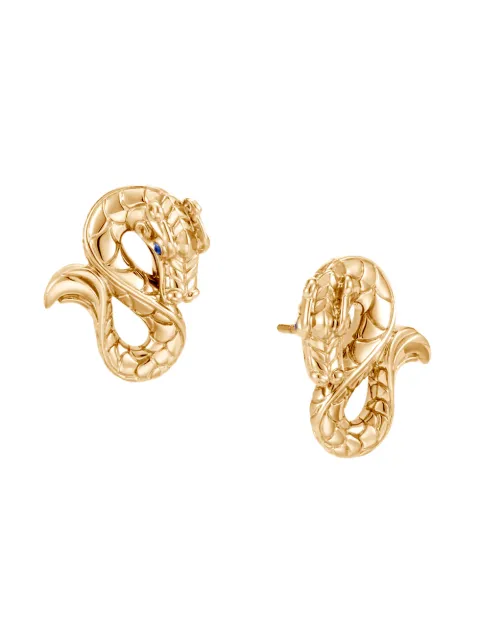 John Hardy 18kt yellow gold Legends Naga sapphire stud earrings