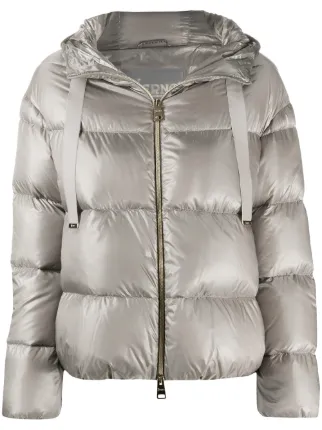 metallic quilted puffer jacket