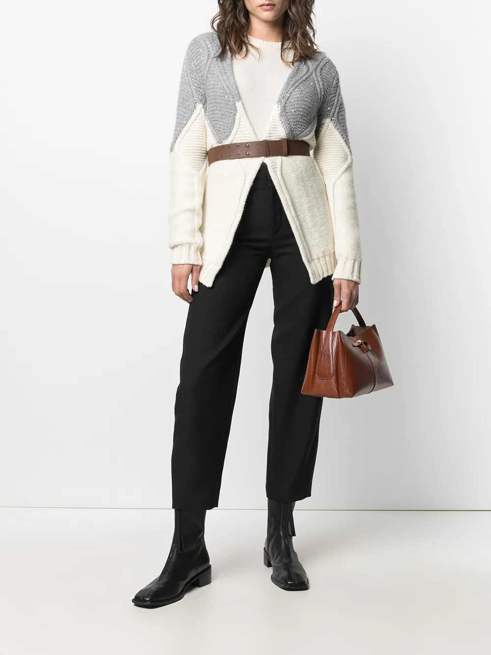 Fabiana Filippi Vest met ceintuur - Beige