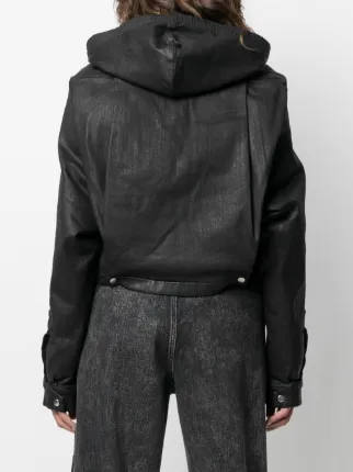 coated cropped hooded jacket展示图