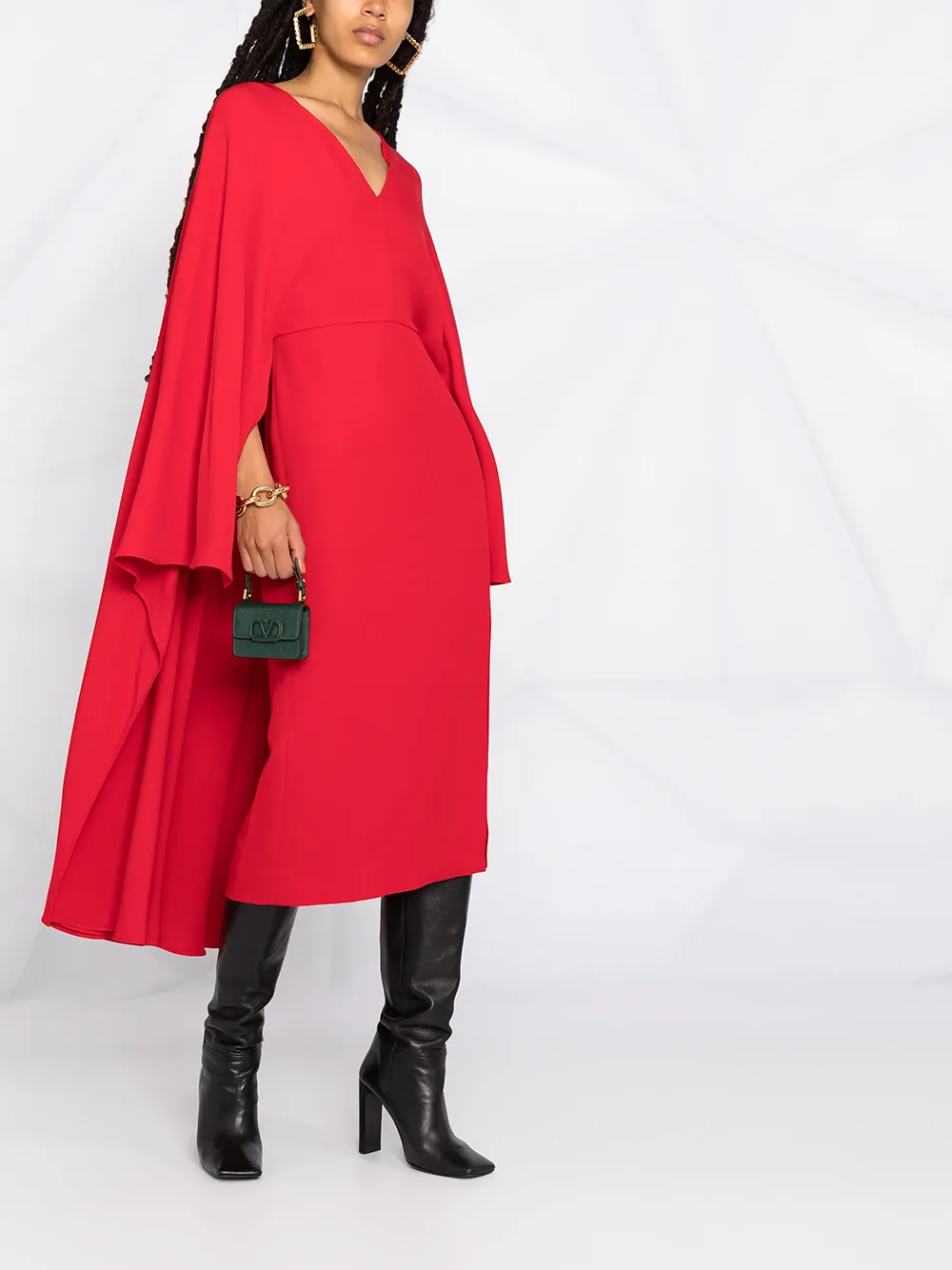 Valentino Garavani Zijden midi-jurk - Rood
