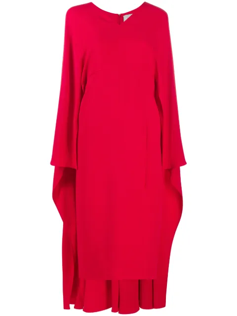 Valentino Garavani cape-style V-neck silk midi-dress