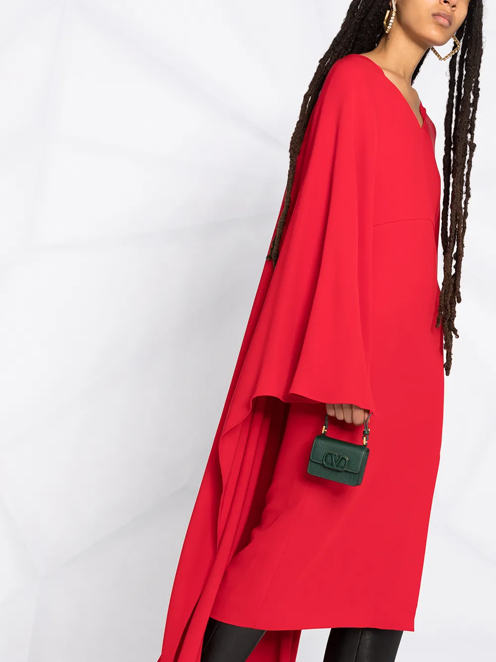 Valentino Garavani Zijden midi-jurk Rood
