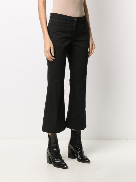 navy kick flare trousers