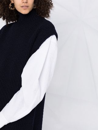 roll-neck sleeveless knitted top展示图