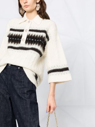 embellished buttoned knitted top展示图