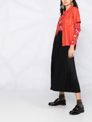 pleated-panel maxi skirt展示图