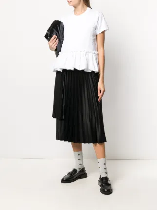 ruffled-hem cotton T-shirt展示图