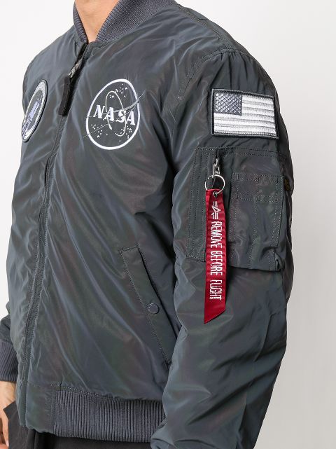 nasa leather bomber jacket