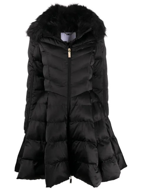 elisabetta franchi peplum padded coat